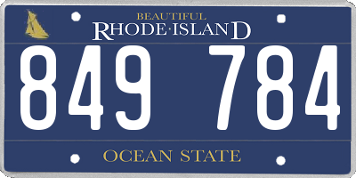RI license plate 849784