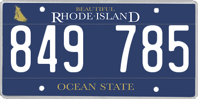 RI license plate 849785