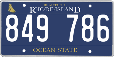 RI license plate 849786