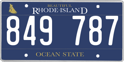 RI license plate 849787