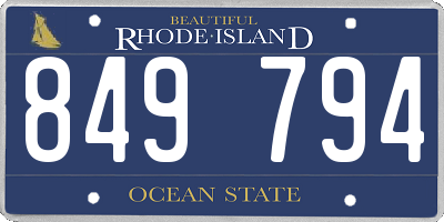 RI license plate 849794