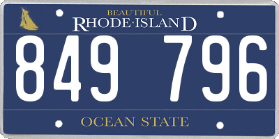 RI license plate 849796
