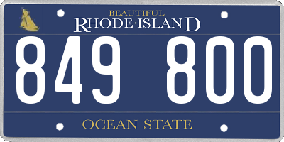 RI license plate 849800
