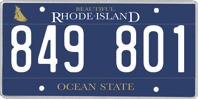 RI license plate 849801