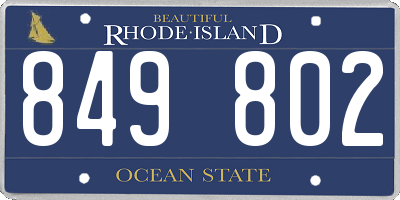 RI license plate 849802