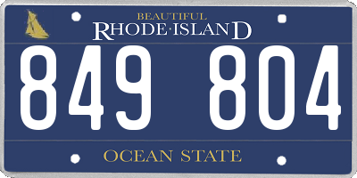 RI license plate 849804