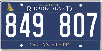 RI license plate 849807