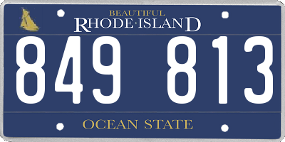 RI license plate 849813