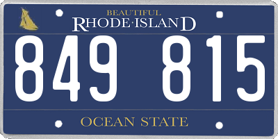 RI license plate 849815