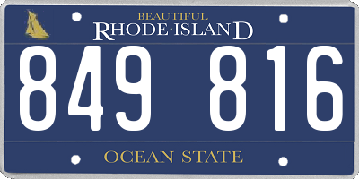 RI license plate 849816