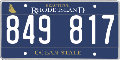 RI license plate 849817