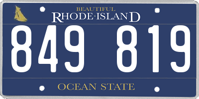 RI license plate 849819