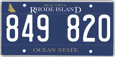 RI license plate 849820
