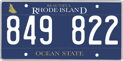 RI license plate 849822