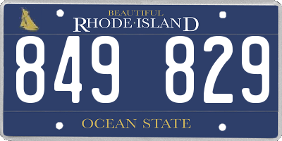 RI license plate 849829