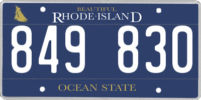 RI license plate 849830