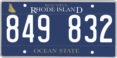 RI license plate 849832