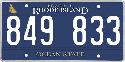 RI license plate 849833