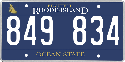 RI license plate 849834