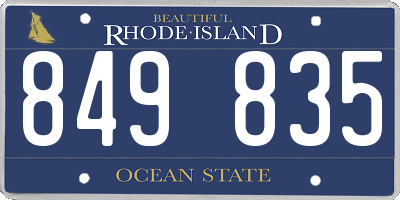 RI license plate 849835