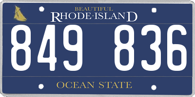 RI license plate 849836