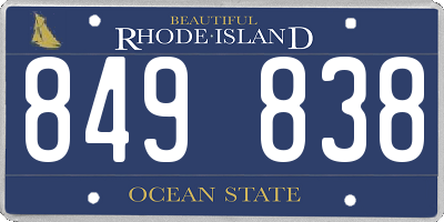 RI license plate 849838