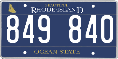 RI license plate 849840