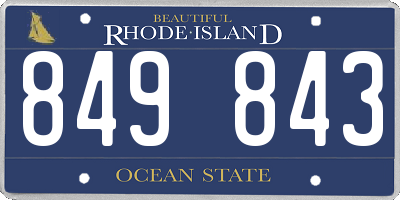 RI license plate 849843