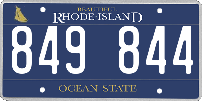 RI license plate 849844