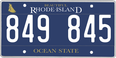RI license plate 849845