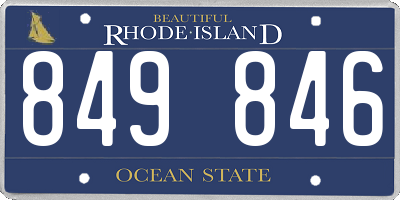 RI license plate 849846