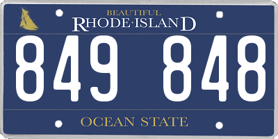 RI license plate 849848