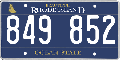 RI license plate 849852