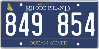 RI license plate 849854