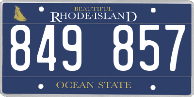 RI license plate 849857