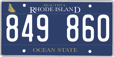 RI license plate 849860