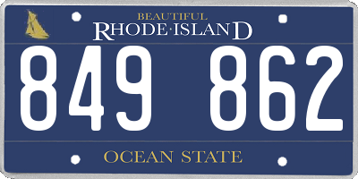 RI license plate 849862