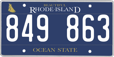 RI license plate 849863