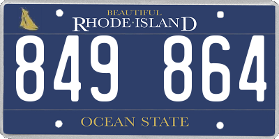 RI license plate 849864