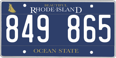 RI license plate 849865