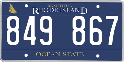 RI license plate 849867