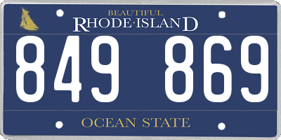 RI license plate 849869