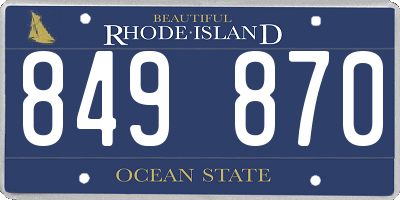 RI license plate 849870