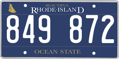 RI license plate 849872