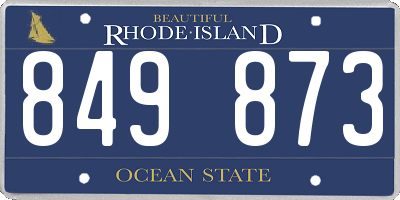 RI license plate 849873