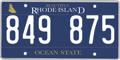 RI license plate 849875