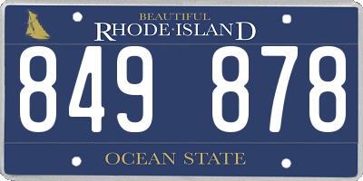 RI license plate 849878
