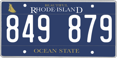 RI license plate 849879