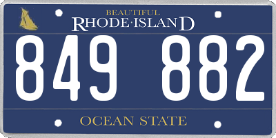 RI license plate 849882