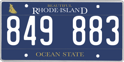 RI license plate 849883